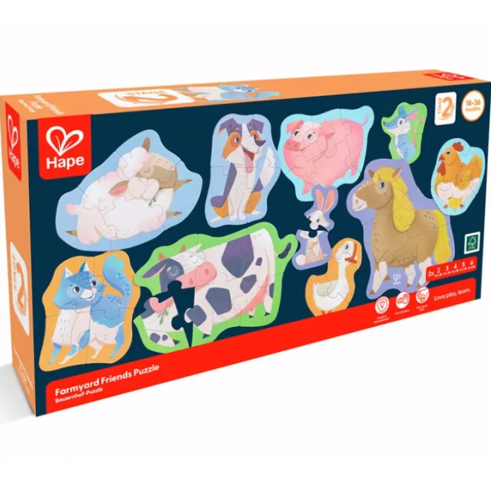 Puzles evolutivos Animales de la granja (10) - Hape