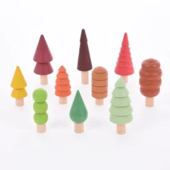 Árboles de madera de colores (10) - TickiT