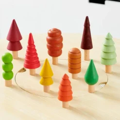 Árboles de madera de colores (10) - TickiT