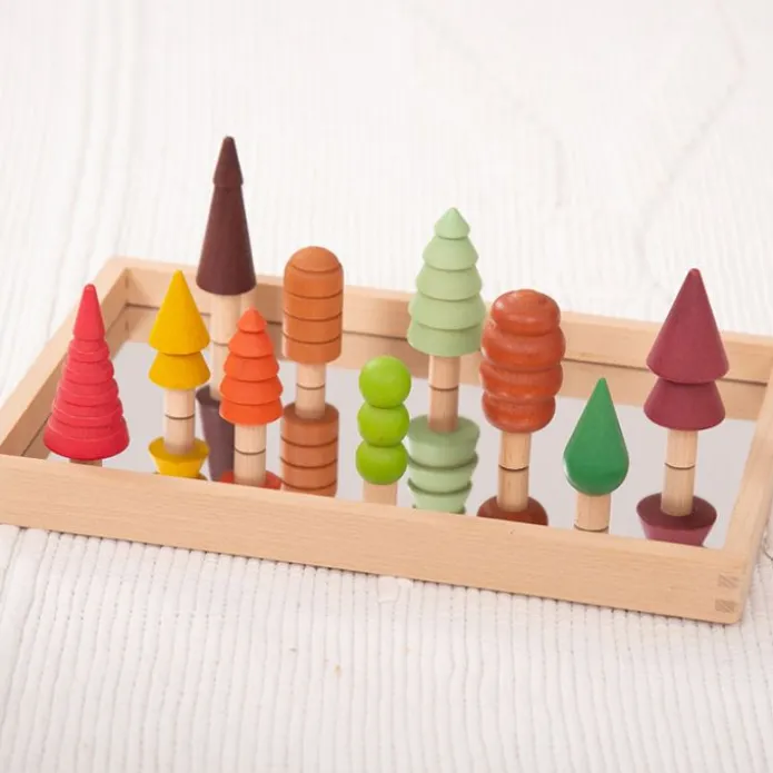 Árboles de madera de colores (10) - TickiT