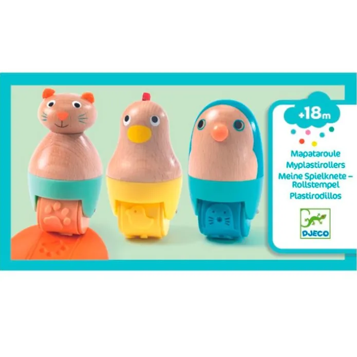 Rodillos de madera con relieve para plastilina (3) - Djeco