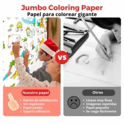 Rollo de papel adhesivo para colorear 3 metros Animales - Jarmelo