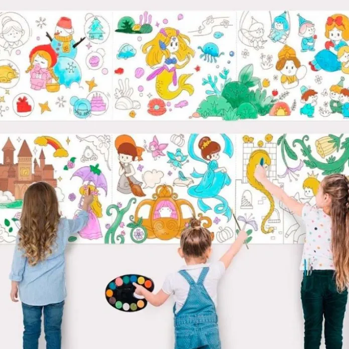 Rollo de papel adhesivo para colorear 3 metros Cuentos - Jarmelo
