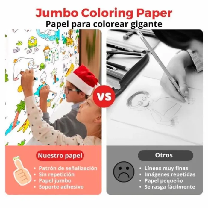 Rollo de papel adhesivo para colorear 3 metros Cuentos - Jarmelo
