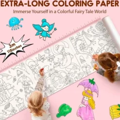 Rollo de papel adhesivo para colorear 3 metros Dinosaurios - Jarmelo