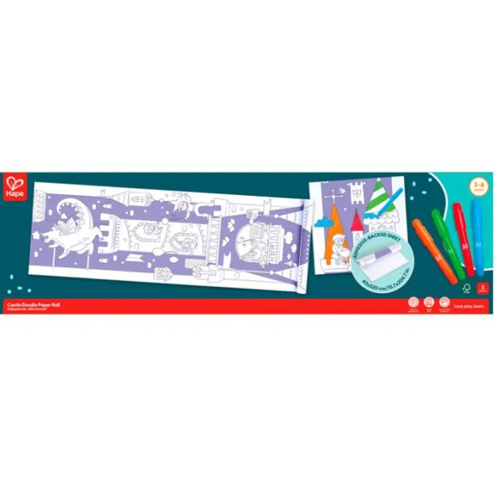 Rollo de papel para colorear 5 metros Castillos - Hape