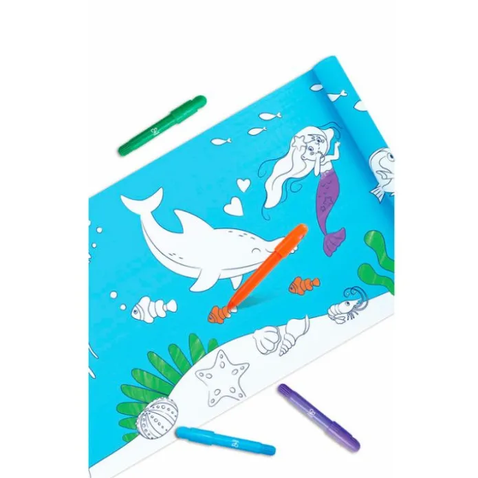 Rollo de papel para colorear 5 metros Océano - Hape