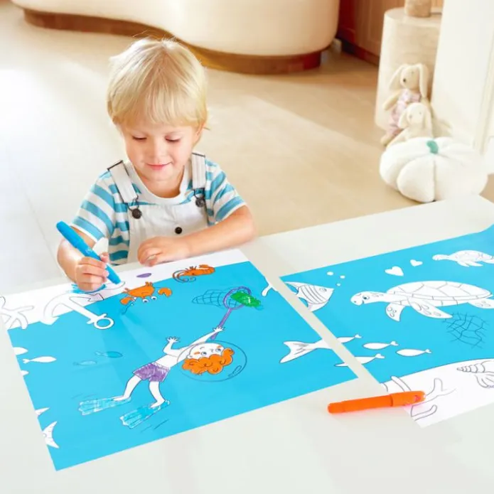 Rollo de papel para colorear 5 metros Océano - Hape