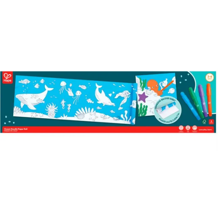 Rollo de papel para colorear 5 metros Océano - Hape