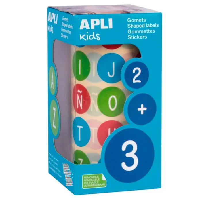 Rollo de 900 pegatinas Gomets Letras mayúsculas - Apli