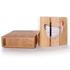 Rompecabezas 3 bloques de madera Animales de la granja - Nowordbooks