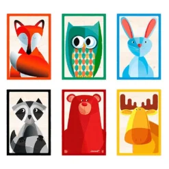 Rompecabezas de 6 cubos de madera Animales - Janod