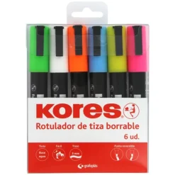 Rotuladores de tiza líquida borrable para mesas de luz (6) - Kores