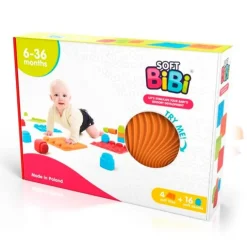 Set 4 baldosas y 16 piezas sensoriales texturizadas - Soft BiBi