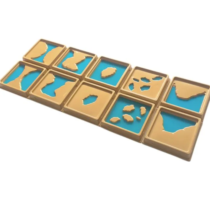 Set 10 bandejas con accidentes geográficos - Montessori