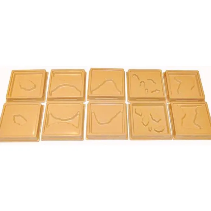 Set 10 bandejas con accidentes geográficos - Montessori