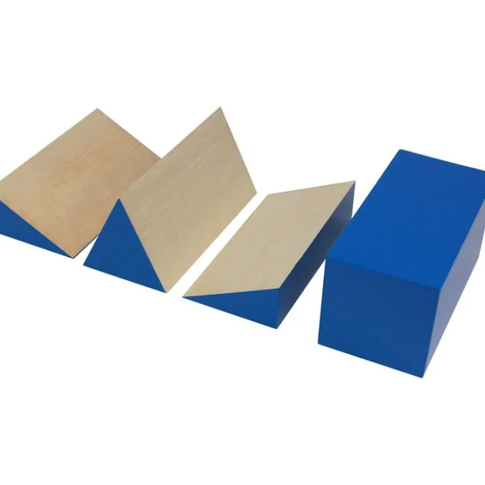 Set 5 bloques de madera azules divididos - Montessori