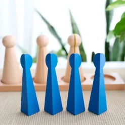 Set 4 bolos de madera fracciones con bandeja - Montessori