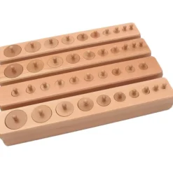 Set 40 cilindros con botón Premium madera de haya - Montessori