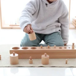 Set 40 cilindros con botón Premium madera de haya - Montessori