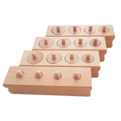 Set 16 cilindros con botón Premium madera de haya - Montessori