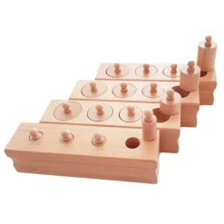 Set 16 cilindros con botón Premium madera de haya - Montessori