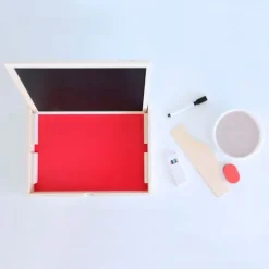 Set de bandeja y pizarra de madera multisensorial de pre-escritura - Akros