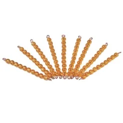 Set de 9 barras de 10 perlas doradas - Montessori