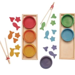 Set de clasificación de madera con 6 cuencos de colores - Grimm's