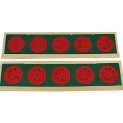 Set de 10 círculos de metal con stand de madera para fracciones - Montessori
