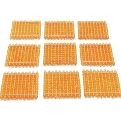 Set de 9 cuadrados de 100 perlas doradas - Montessori
