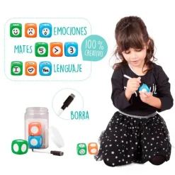 Set de 3 dados reescribibles con rotulador borrable - Akros