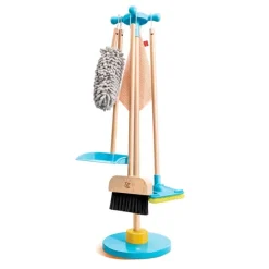 Set de limpieza de madera con soporte - Hape