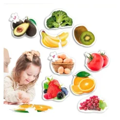 Set de 9 maxi puzles siluetas: Alimentos sanos - Akros