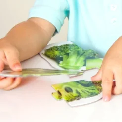 Set de 9 maxi puzles siluetas: Alimentos sanos - Akros