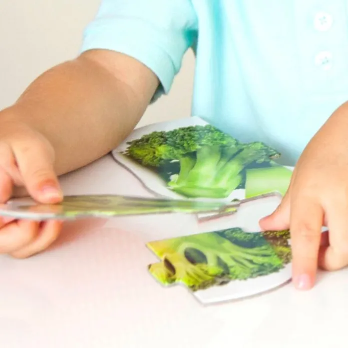 Set de 9 maxi puzles siluetas: Alimentos sanos - Akros