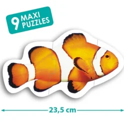 Set de 9 maxi puzles siluetas: Animales - Akros