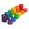 Set de muñecos Nins®, anillas y monedas de madera colores arcoíris - Grapat