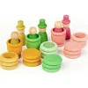 Set de muñecos Nins®, Magos, anillas y monedas de madera Aguamarina Primavera - Grapat