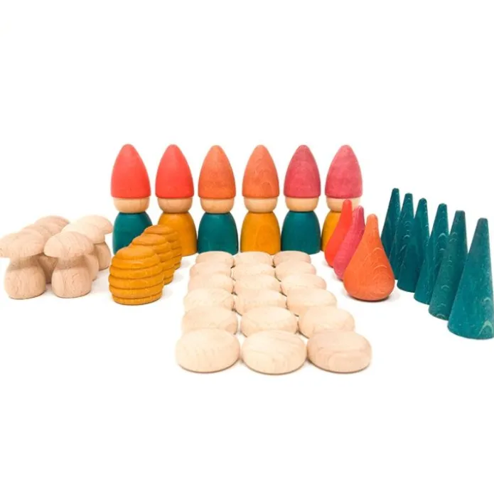 Set de muñecos Nins® Tomten y formas de madera - Grapat