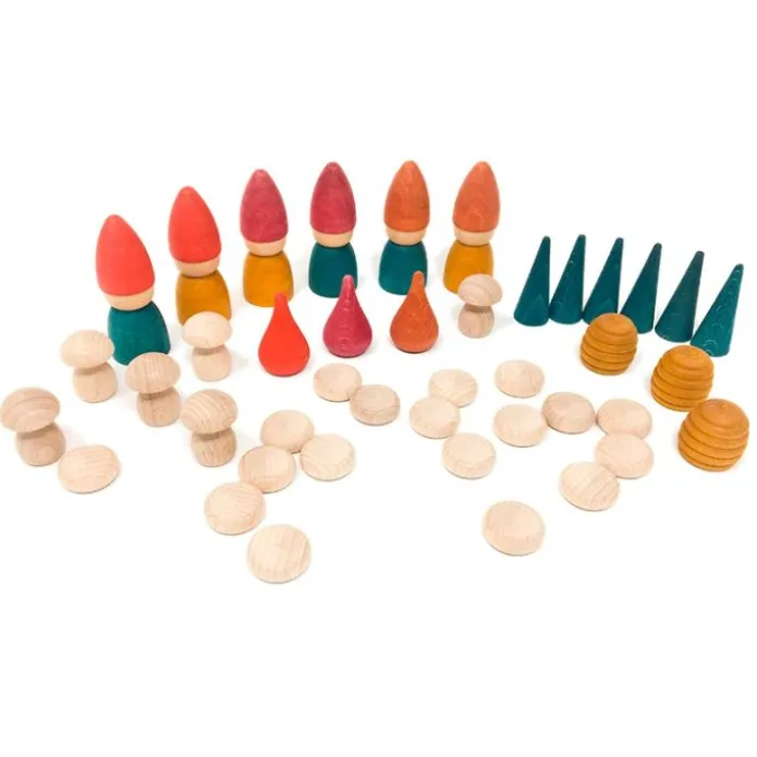 Set de muñecos Nins® Tomten y formas de madera - Grapat