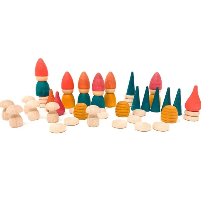 Set de muñecos Nins® Tomten y formas de madera - Grapat