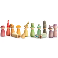 Set de muñecos y sombreros de madera Fancy Nins® - Grapat