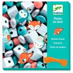 Set de 450 perlas de madera para coser animales - Djeco