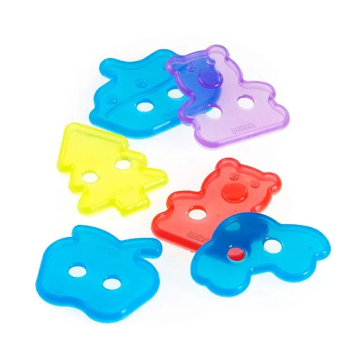 Set de 32 piezas de colores translúcidos para coser y enhebrar con actividades - Miniland