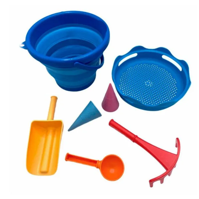 Set de playa compacto azul con 7 piezas - CompacToys
