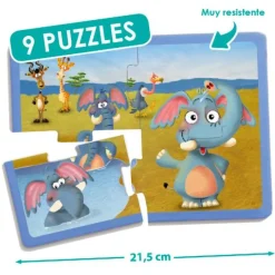 Set de 9 puzles: Animales - Akros
