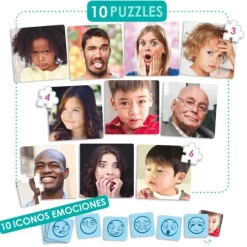 Set de 10 puzles con emociones - Akros