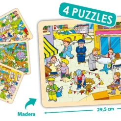 Set de 4 puzles de madera: Lugares - Akros