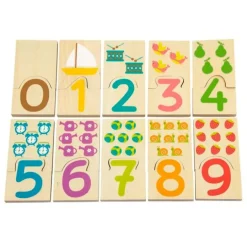 Set de 10 puzles de madera números 20 piezas - Andreu Toys